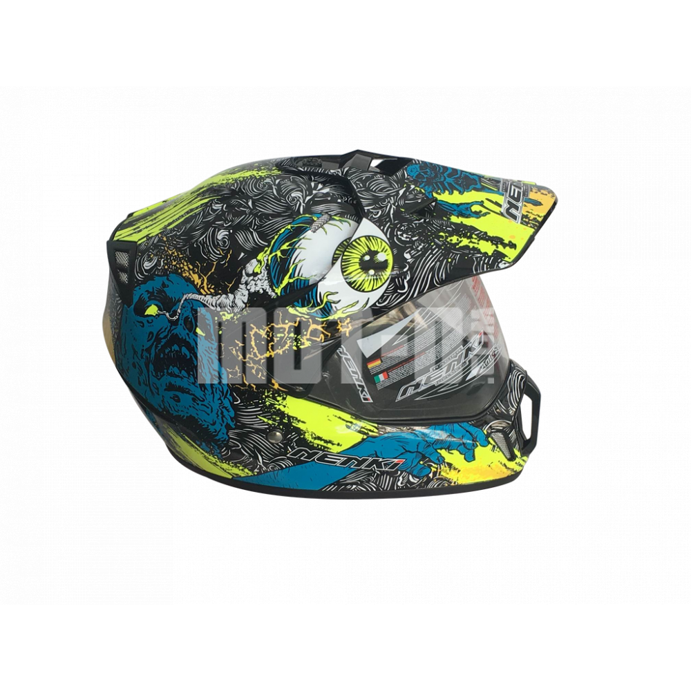 Шлем (мотард) NENKI MX-310 BRIGHT BLACK YELLOW