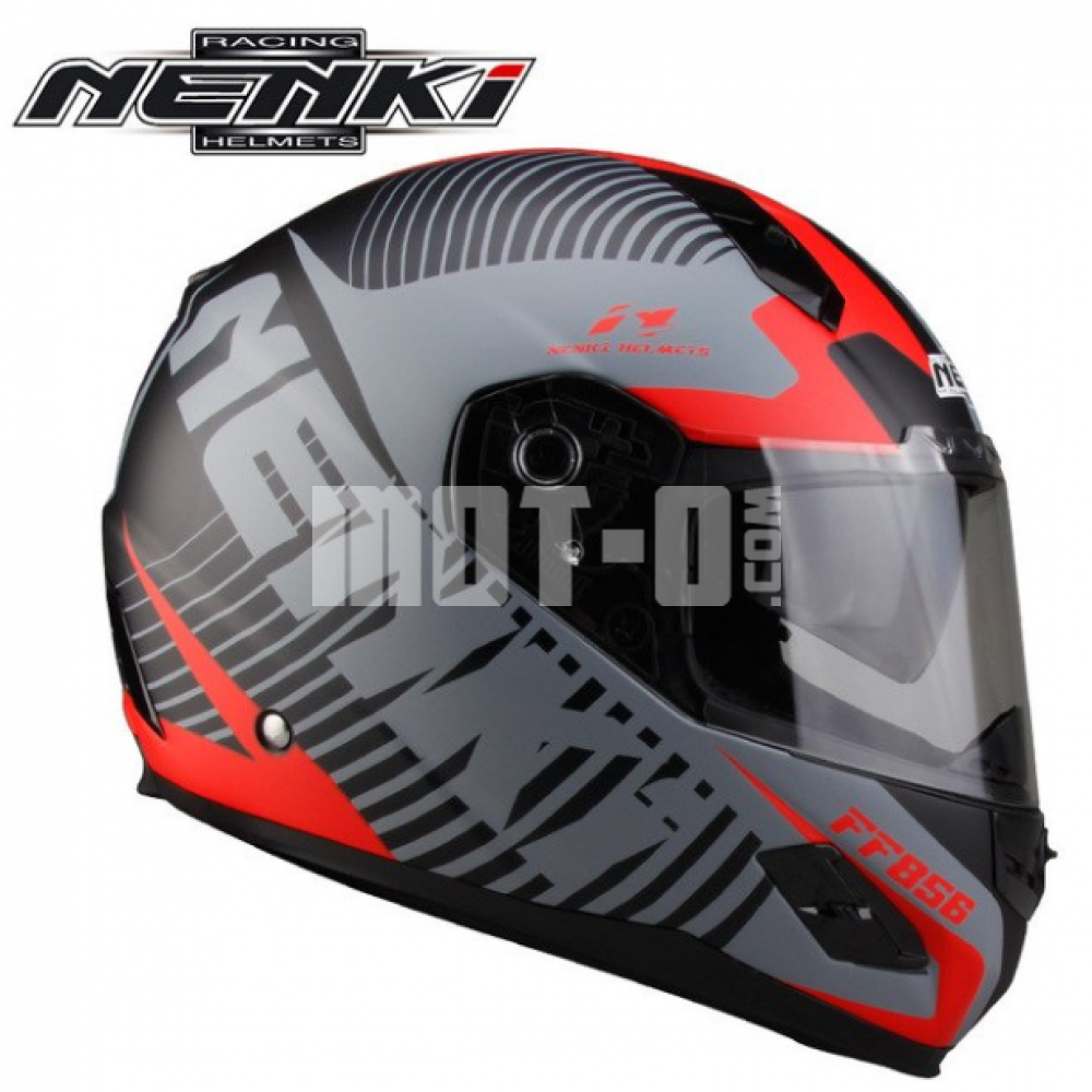 Шлем (Интеграл) NENKI FF-856 MATTE GREY RED