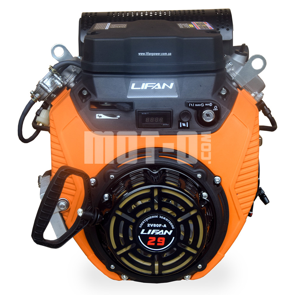 Бензиновий двигун LF2V80F-A (електростартер + ручний стартер) вал Ø 25 мм під шпонку