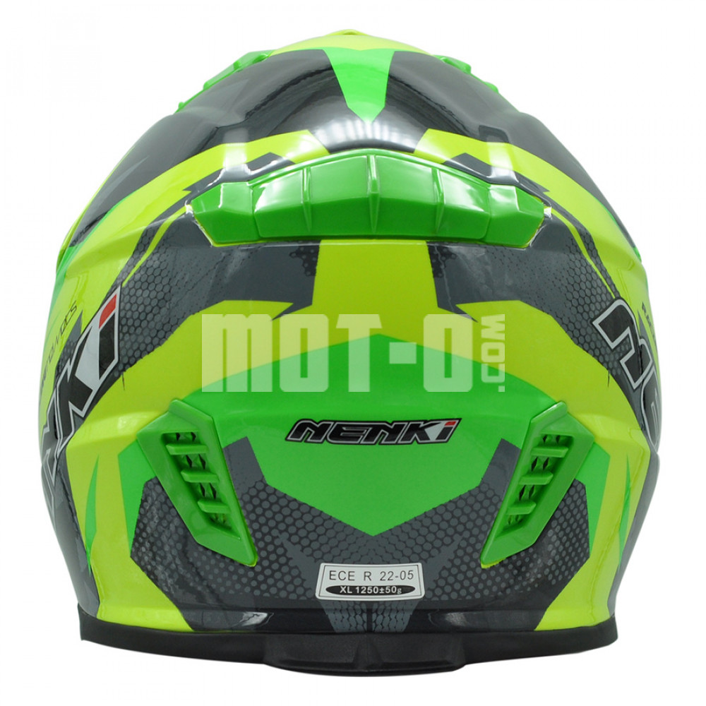 Шлем NENKI MX-316, Кросс, Green Yellow Grey