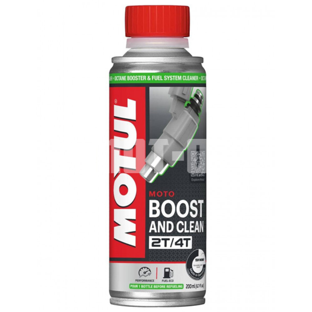 Бензиновый усилитель октанового числа и очиститель двигателя MOTUL Boost and Clean Moto (0.2L)