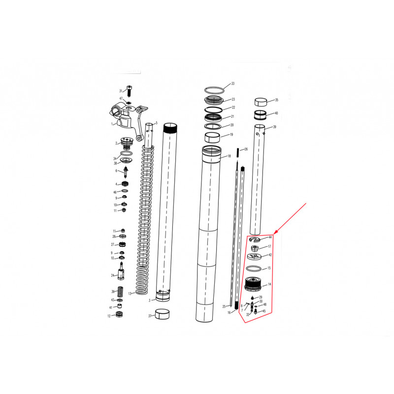 Крышка резьбовая верхняя корпус. аморт (к-т) KOVI CB250-4Т LITE