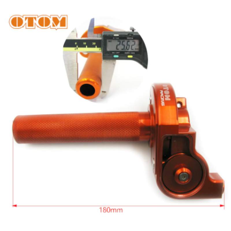 Ручка газу коротк. CNC, помаранчевий "OTOM"