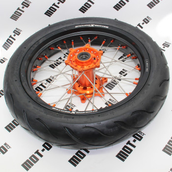 Диск задній+шина, R17*3.50J (ступиця помаранчева) KOVI "КТ" NC250-4Т PRO