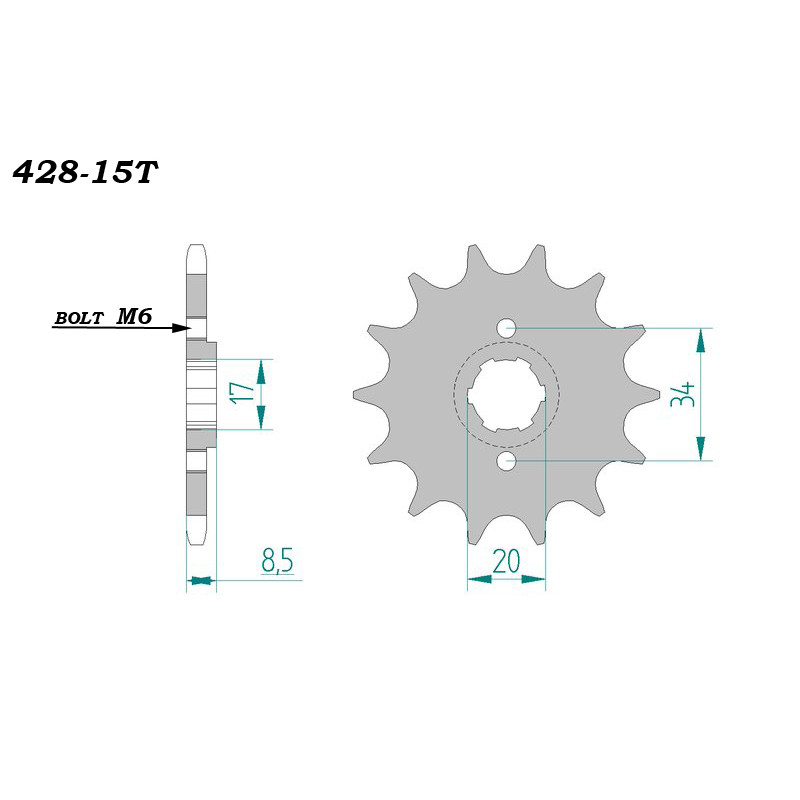 Зірка передня CHOHO Lifan LF150/200-10B 428*15