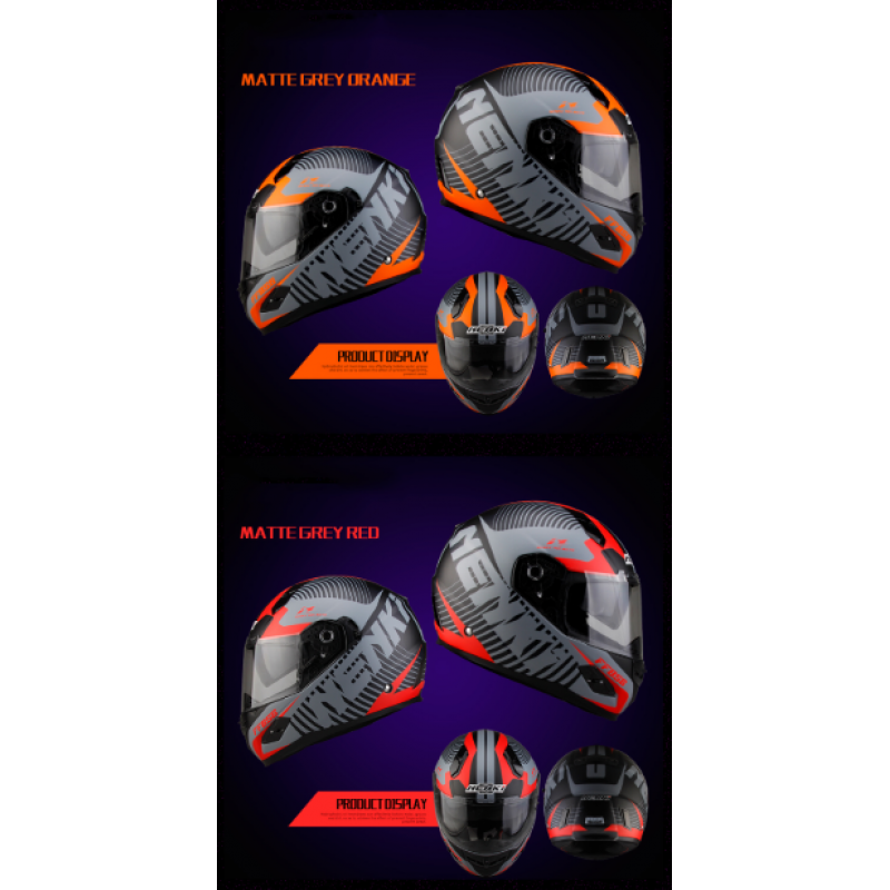 Шолом (інтеграл) Nenki FF-856, Matte Grey Orange (L)