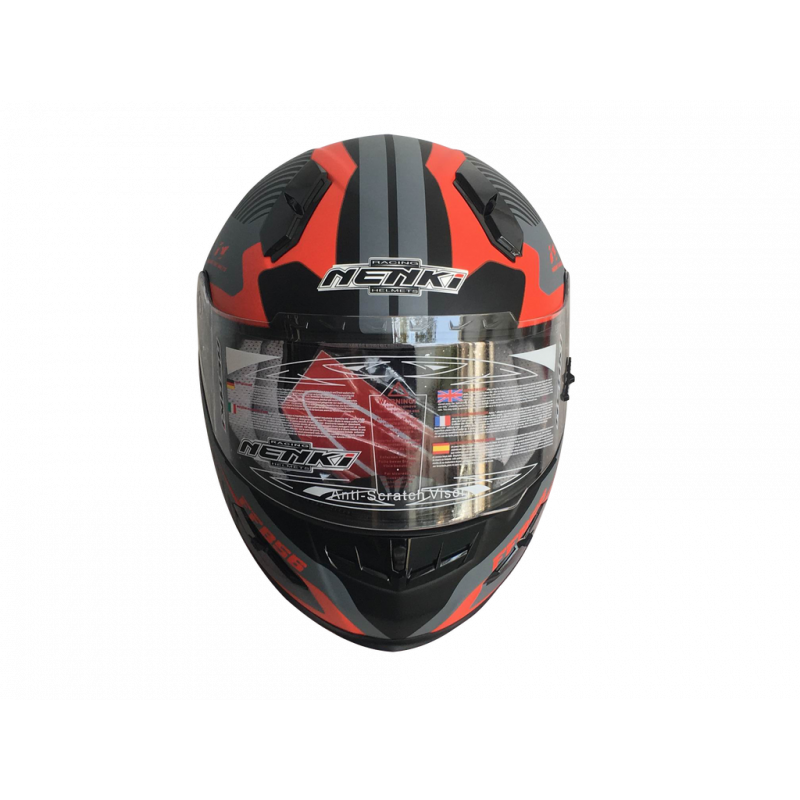 Шлем (интеграл) Nenki FF-856, Matte Grey Red (L)