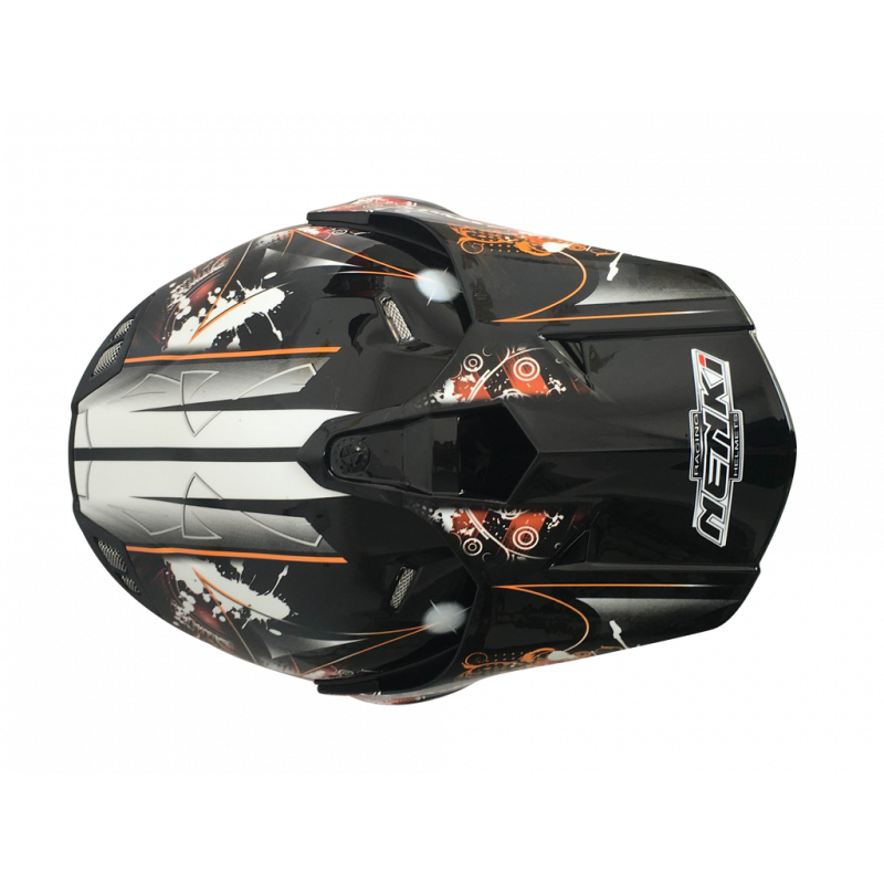 Шолом (мотард) Nenki MX-310, Black Orange (L)