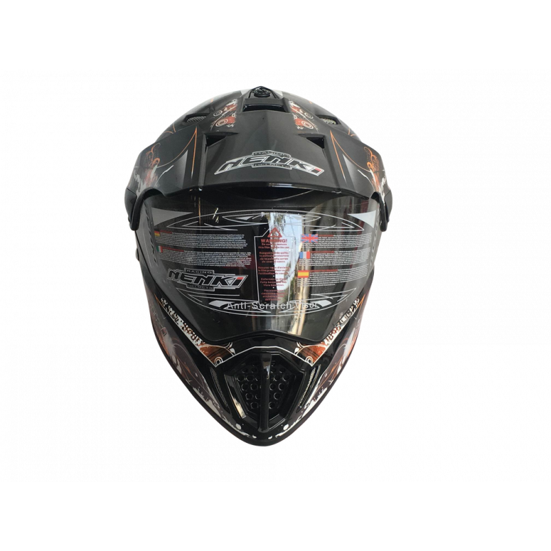Шолом (мотард) Nenki MX-310, Black Orange (L)