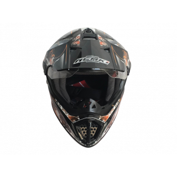Шолом (мотард) Nenki MX-310, Black Orange (S)