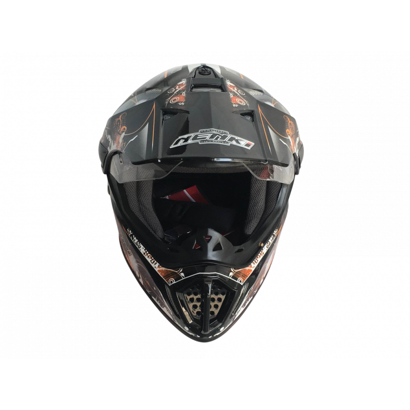 Шолом (мотард) Nenki MX-310, Black Orange (L)