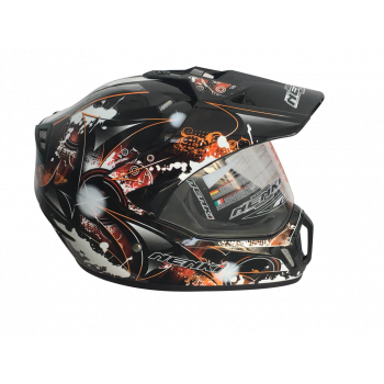 Шолом (мотард) Nenki MX-310, Black Orange (L)