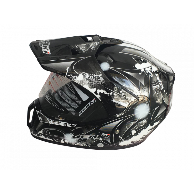 Шолом (мотард) Nenki MX-310, Black White (L)