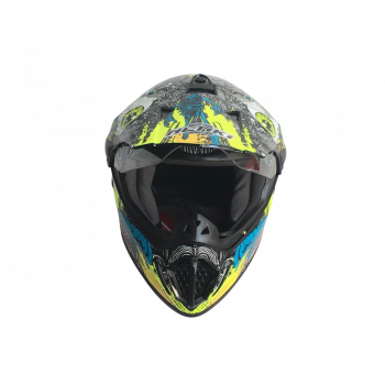 Шолом (мотард) Nenki MX-310, Bright Black Yellow (XL)