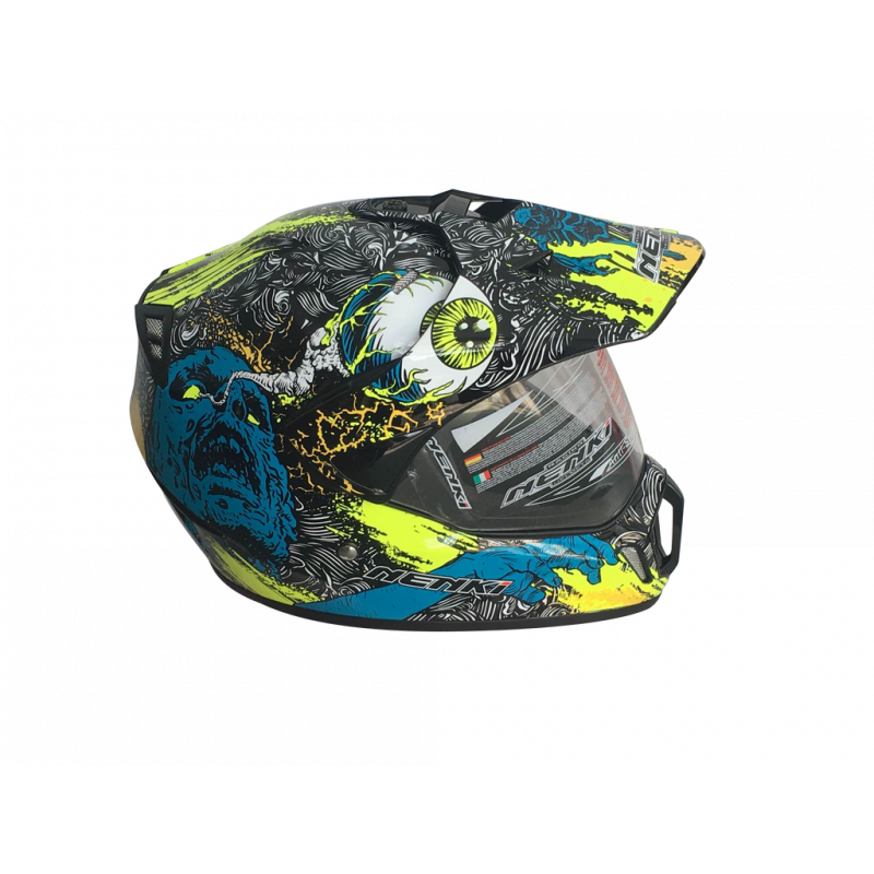 Шолом (мотард) Nenki MX-310, Bright Black Yellow (L)