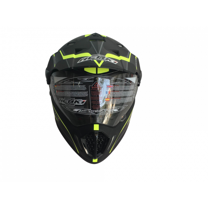 Шолом (мотард) Nenki MX-310, Matte Black Yellow (L)