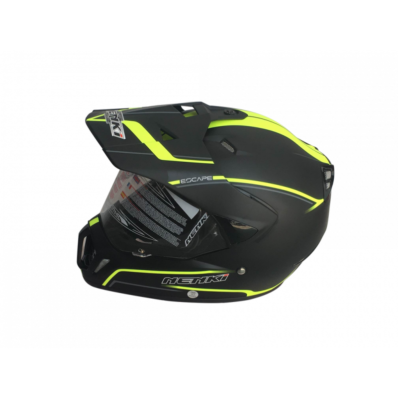 Шолом (мотард) Nenki MX-310, Matte Black Yellow (L)