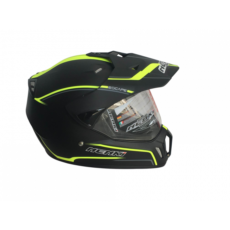 Шолом (мотард) Nenki MX-310, Matte Black Yellow (L)