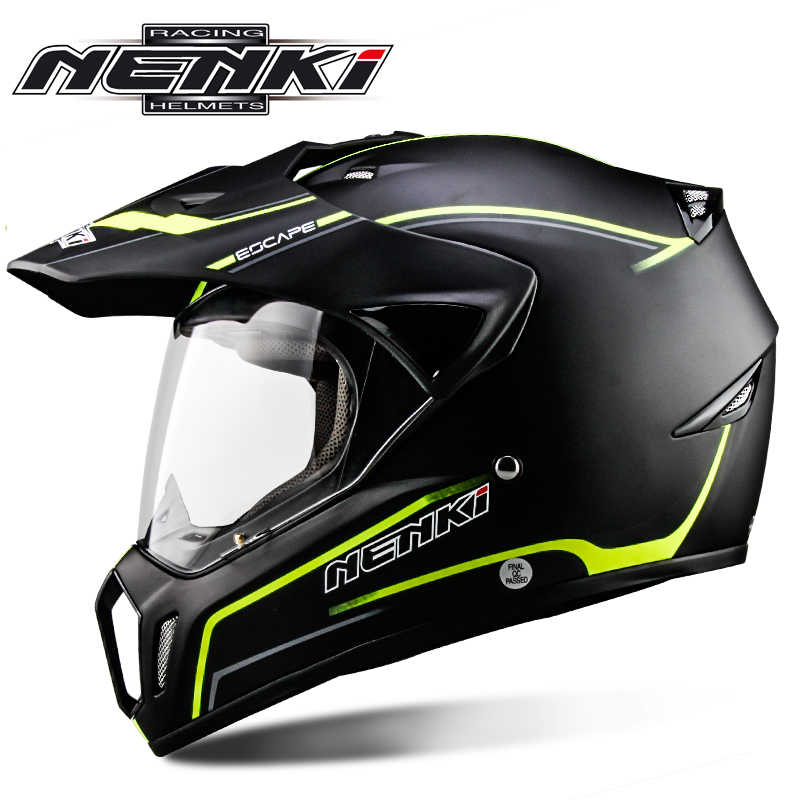 Шолом (мотард) Nenki MX-310, Matte Black Yellow (L)