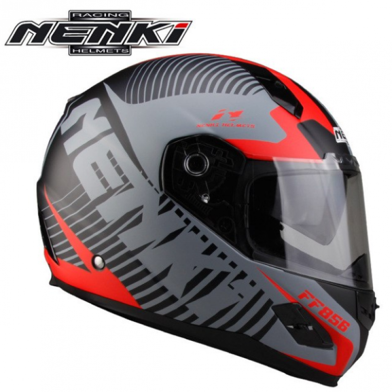 Шлем (интеграл) Nenki FF-856, Matte Grey Red (L)